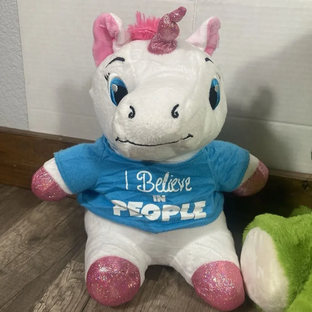 Six Flags Lot/3 Plush Stuffed Animals Unicorns And Dinosaur With Original Tag